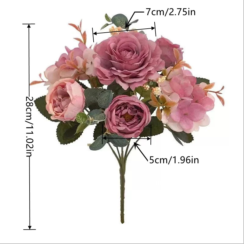 Geno silk rose bouquet product dimensions and measurements detail