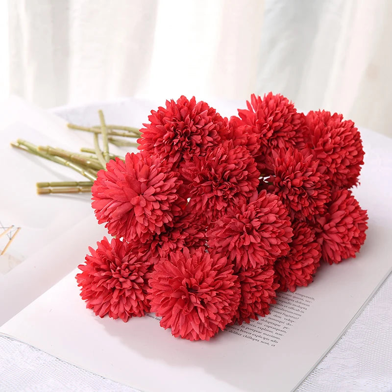 Petsy artificial hydrangea bouquet 29cm red vibrant bold bunch