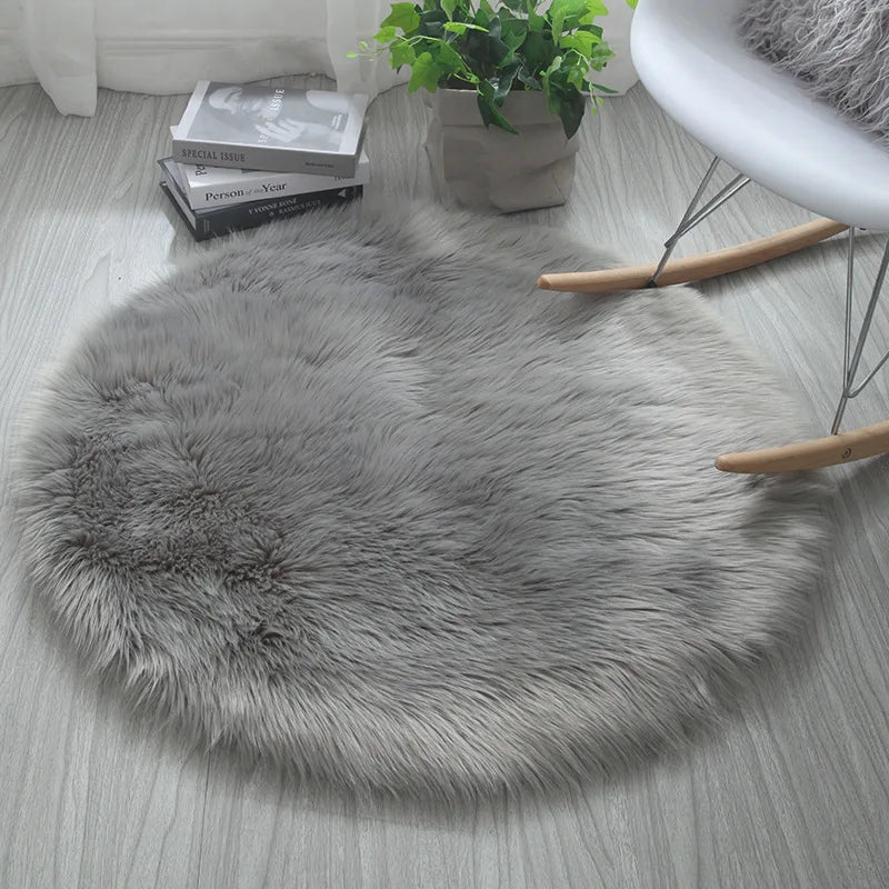 Snuggie Faux Sheepskin Plush Rug 30x30cm - Soft Long Hair Floor Mat