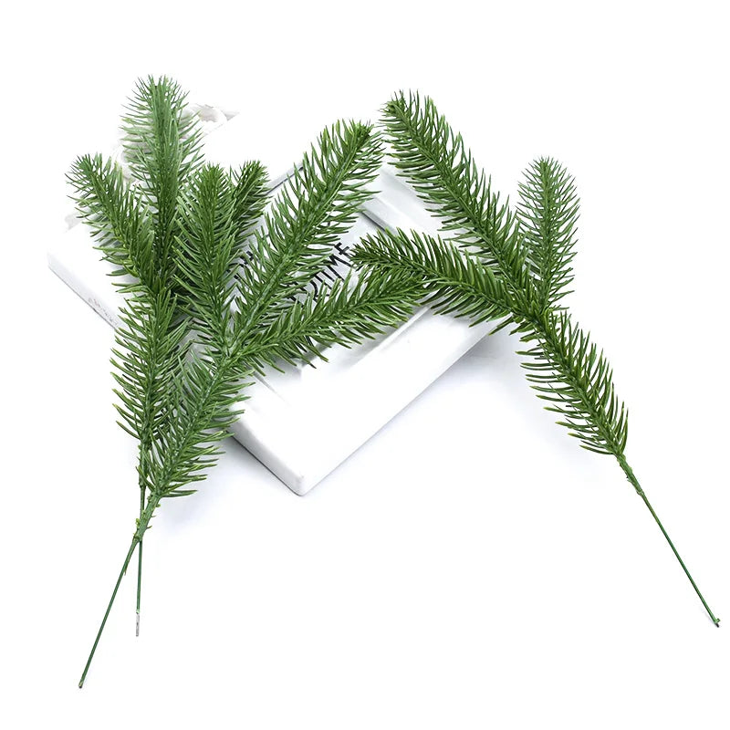 Breez Green Artificial Leaf Stems - Plastic Grass Wedding & Craft Decoration