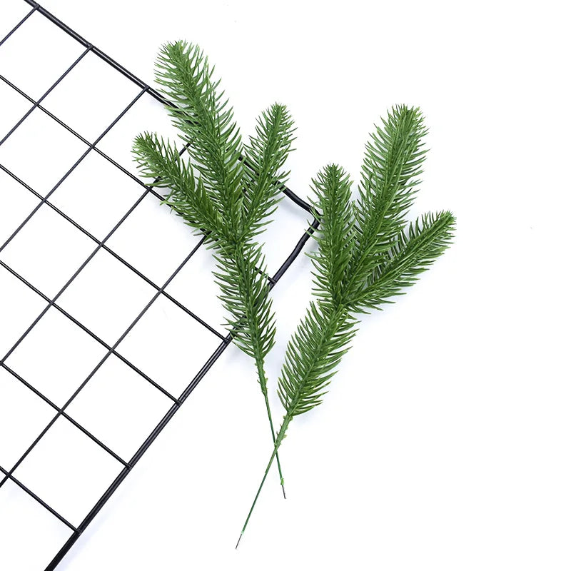 Breez Green Artificial Leaf Stems - Plastic Grass Wedding & Craft Decoration