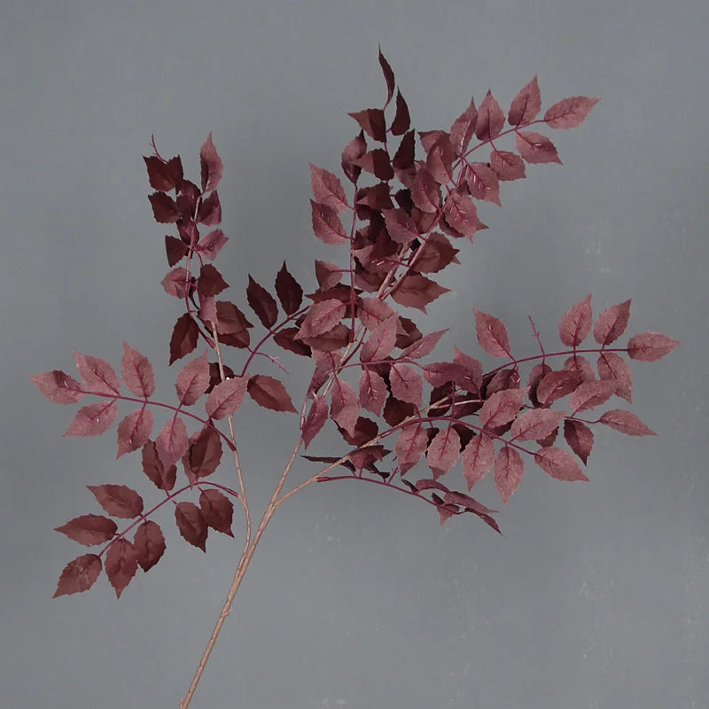 Kiko artificial trumpet leaf burgundy on gray background display