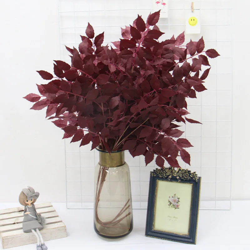 Kiko artificial trumpet leaf burgundy in vase with candle home decor styling