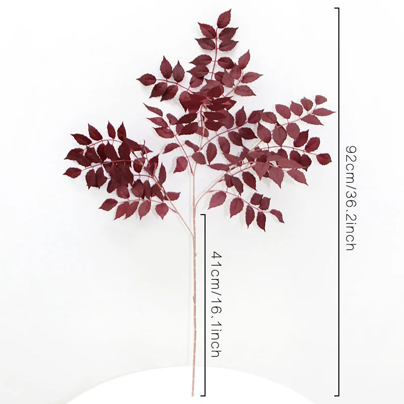 Kiko artificial trumpet leaf burgundy red bunch detail view