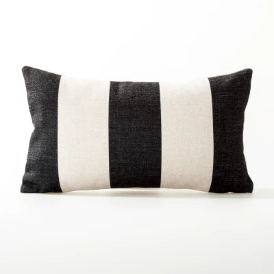 Nordic style cushion cover - black geometric shapes on white