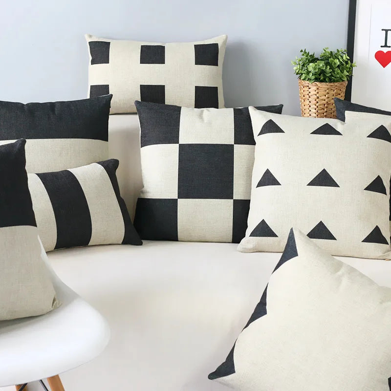 Nordic geometric cushion cover set - modern sofa styling