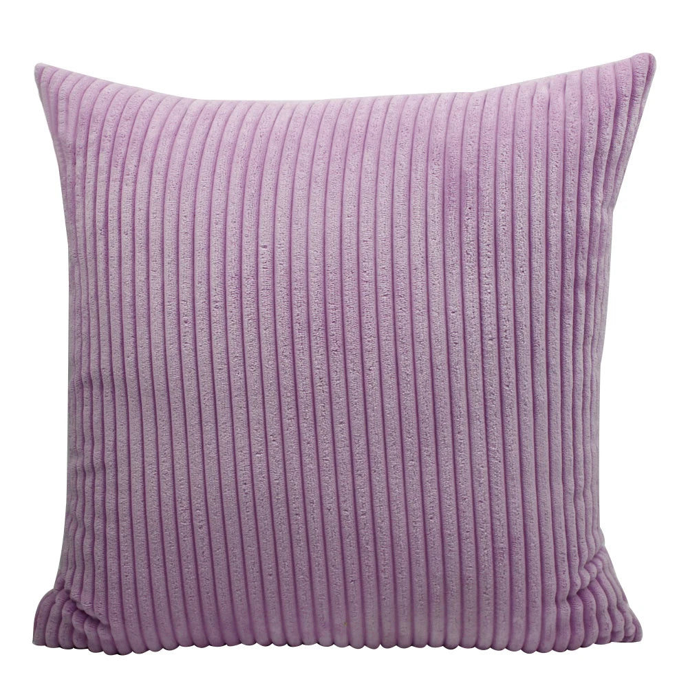 Adiva Striped Corduroy Cushion Cover - 45/50/60cm Sofa Pillow Case