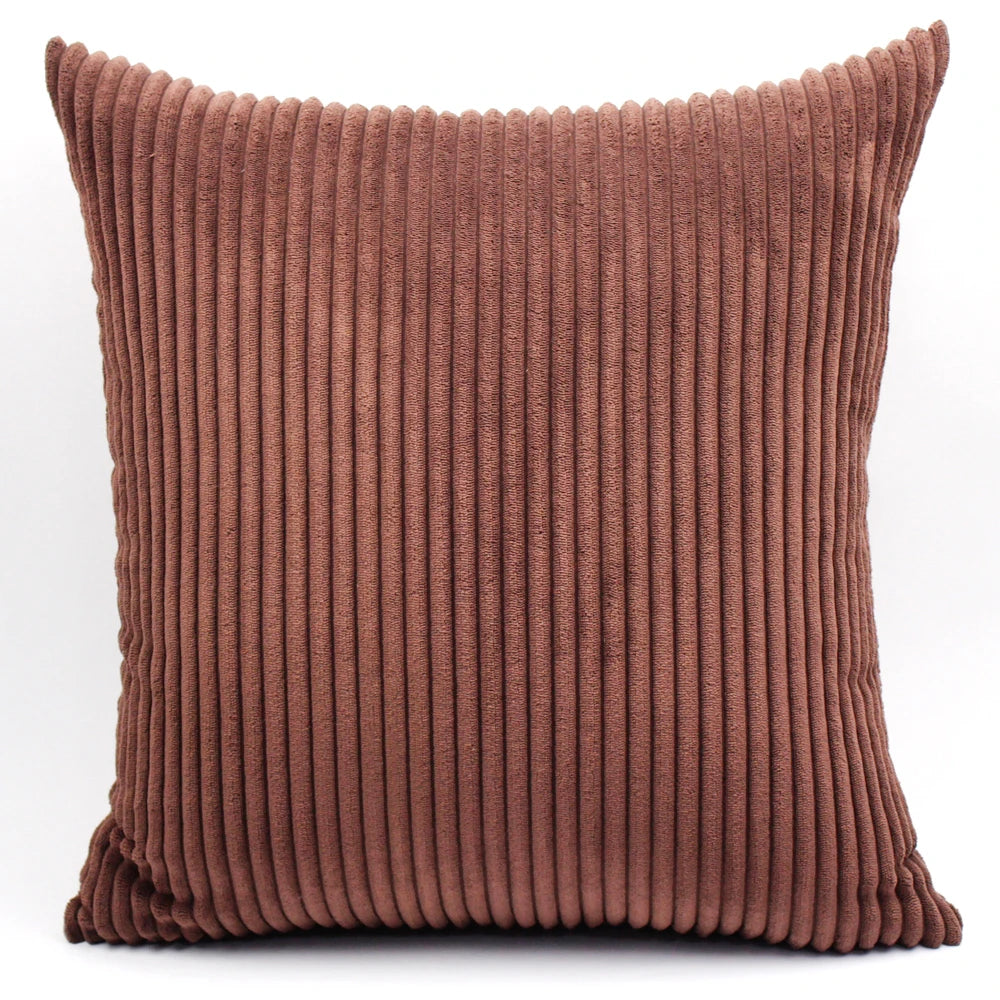 Adiva Striped Corduroy Cushion Cover - 45/50/60cm Sofa Pillow Case