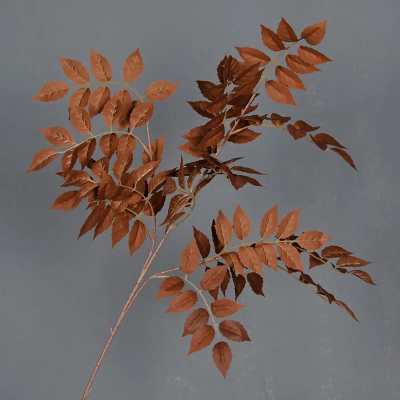 Kiko artificial trumpet leaf orange rust autumn color bunch