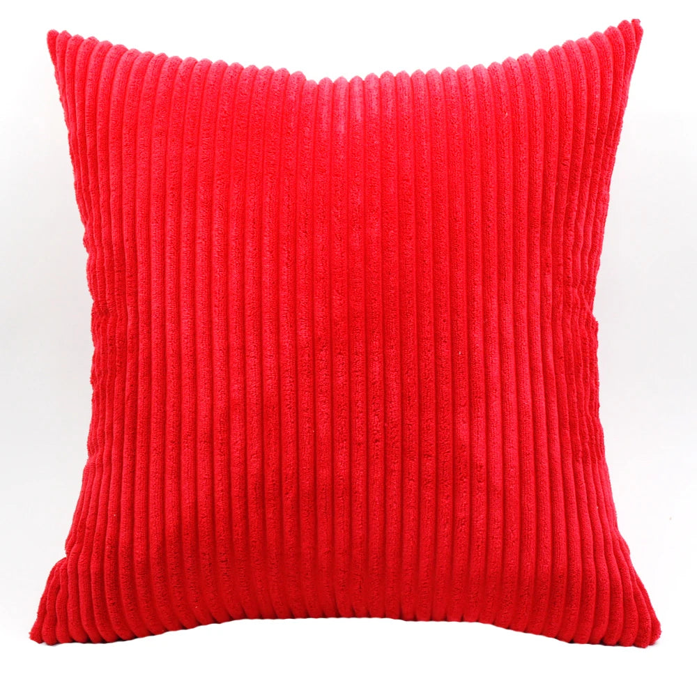 Adiva Striped Corduroy Cushion Cover - 45/50/60cm Sofa Pillow Case