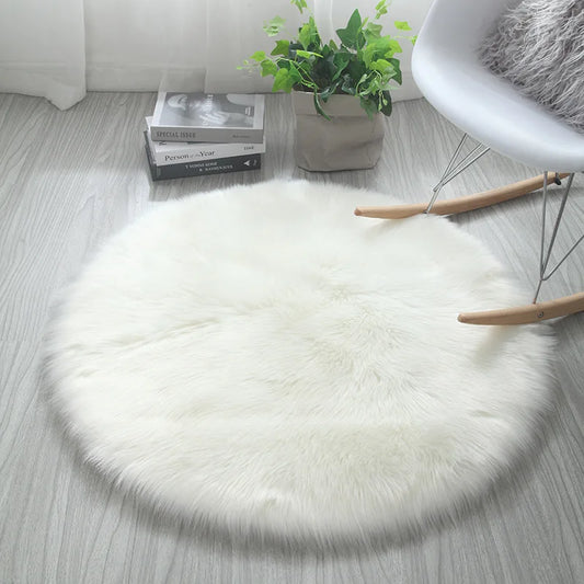 Snuggie Faux Sheepskin Plush Rug 30x30cm - Soft Long Hair Floor Mat