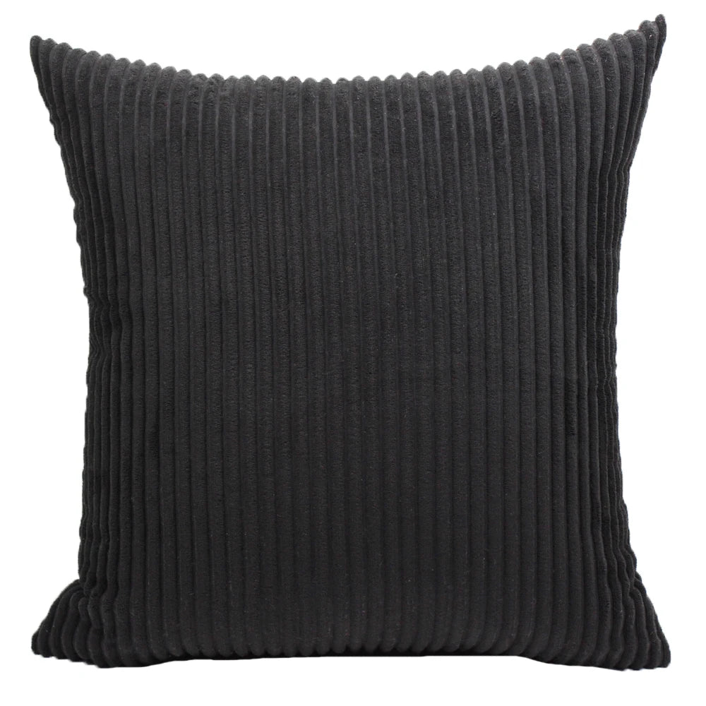 Adiva Striped Corduroy Cushion Cover - 45/50/60cm Sofa Pillow Case