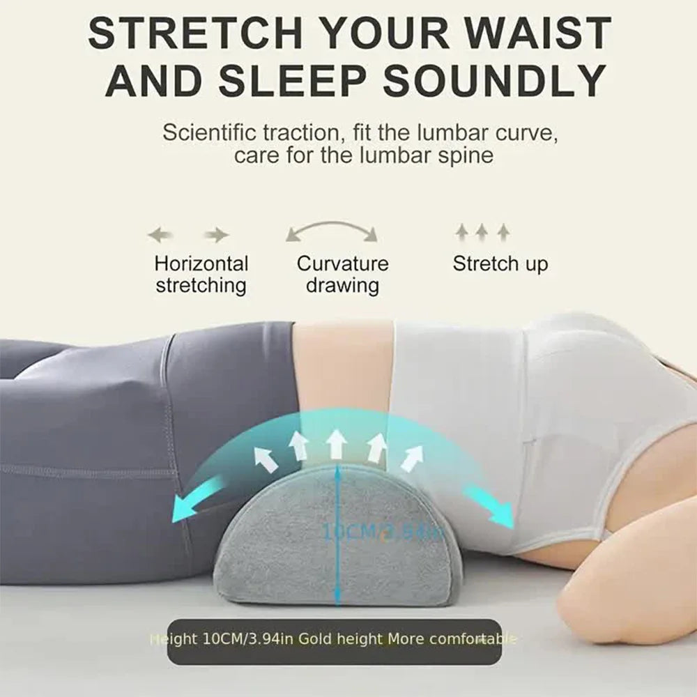 Memory Foam Half Moon Bolster Pillow - Orthopedic Support for Legs, Knees & Back