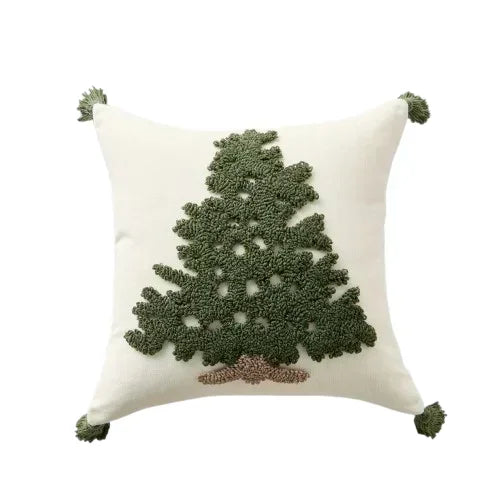 Myra Christmas Tufted Cushion Cover with Tassel - Holiday Pillow Case 45x45cm