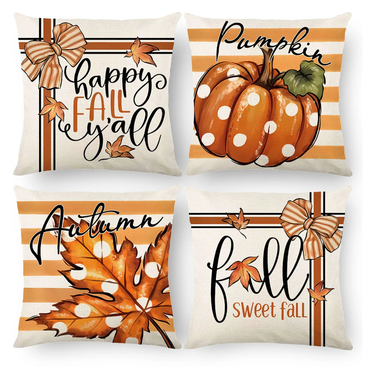 Venita 4PCS Christmas Cushion Covers - Merry Christmas Pillow Cases for Holiday Decor