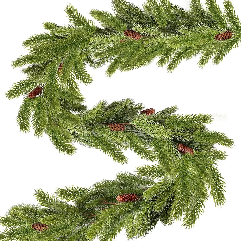 Maxira Premium Norfolk Pine Garland - 6.2ft Christmas Greenery Decor