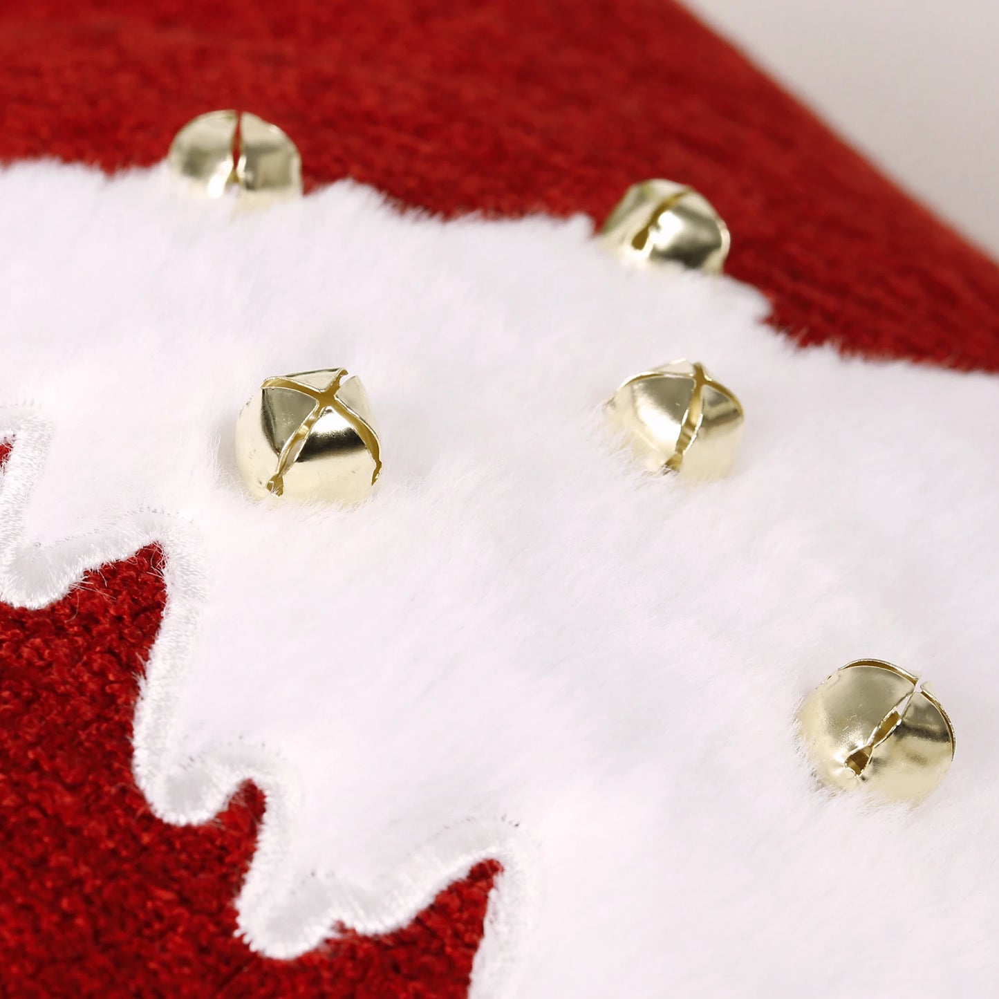 Tensy Christmas Tree Embroidery Pillow Cover with Golden Bells - 18x18 Xmas Cushion