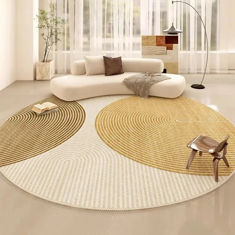 Rowenn Round Washable Carpet - Summer Floor Mat for Living Room & Bedroom