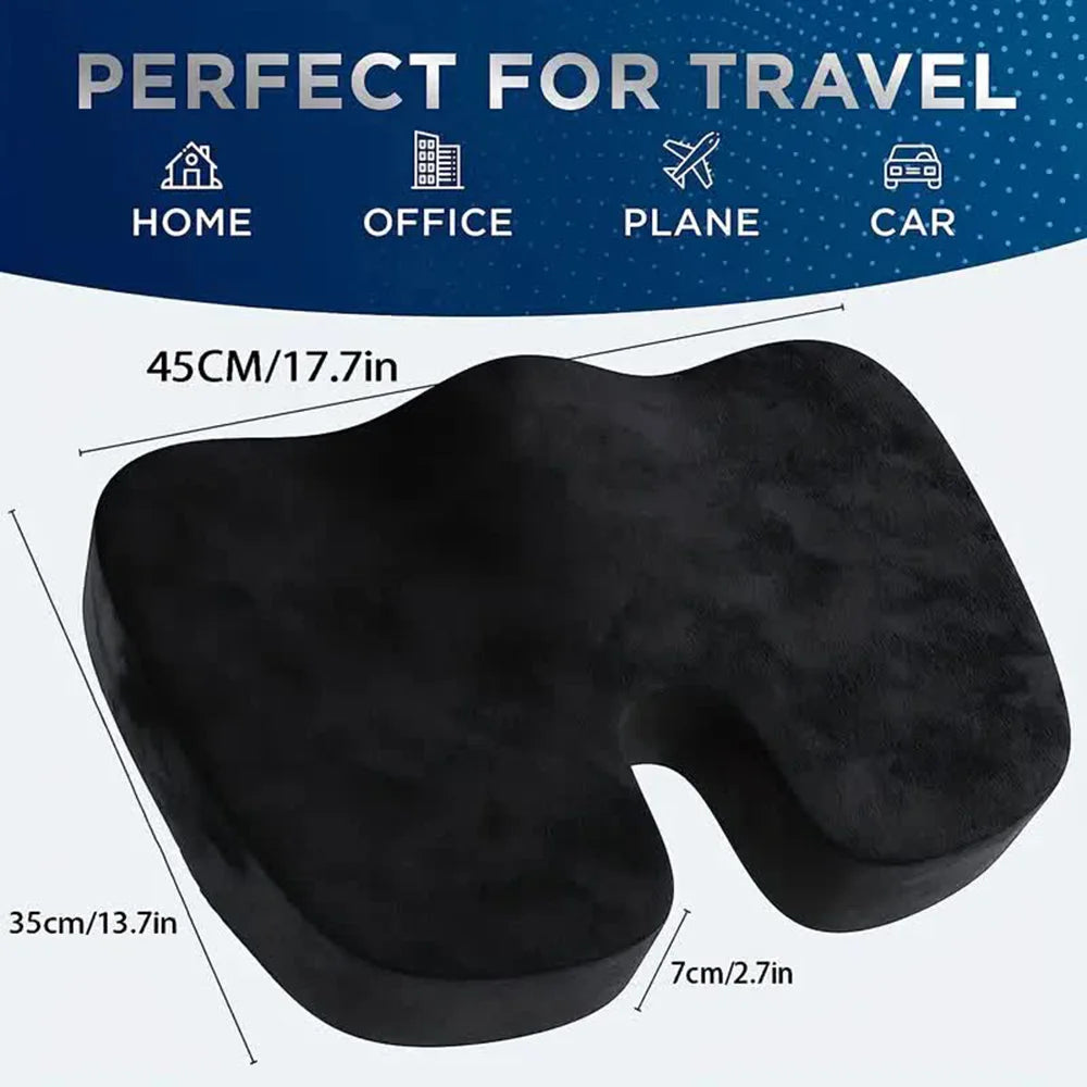 U-Shaped Memory Foam Seat Cushion - Orthopedic Chair Pad for Hip Support