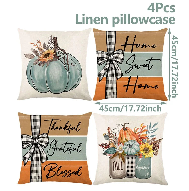 Venita 4PCS Christmas Cushion Covers - Merry Christmas Pillow Cases for Holiday Decor