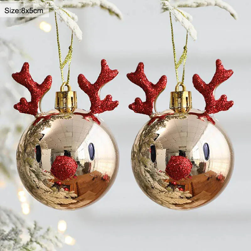 Frostie Elk Christmas Ball Ornaments - Premium Holiday Tree Decoration