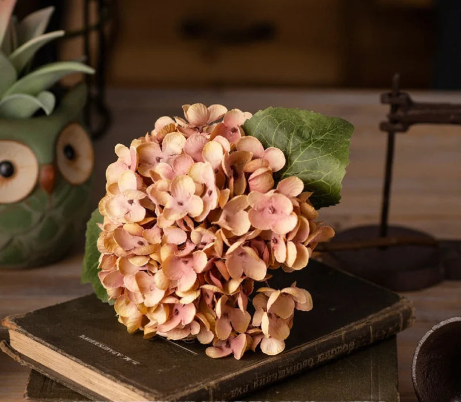 Lipsy artificial hydrangea orange rust flower autumn tone