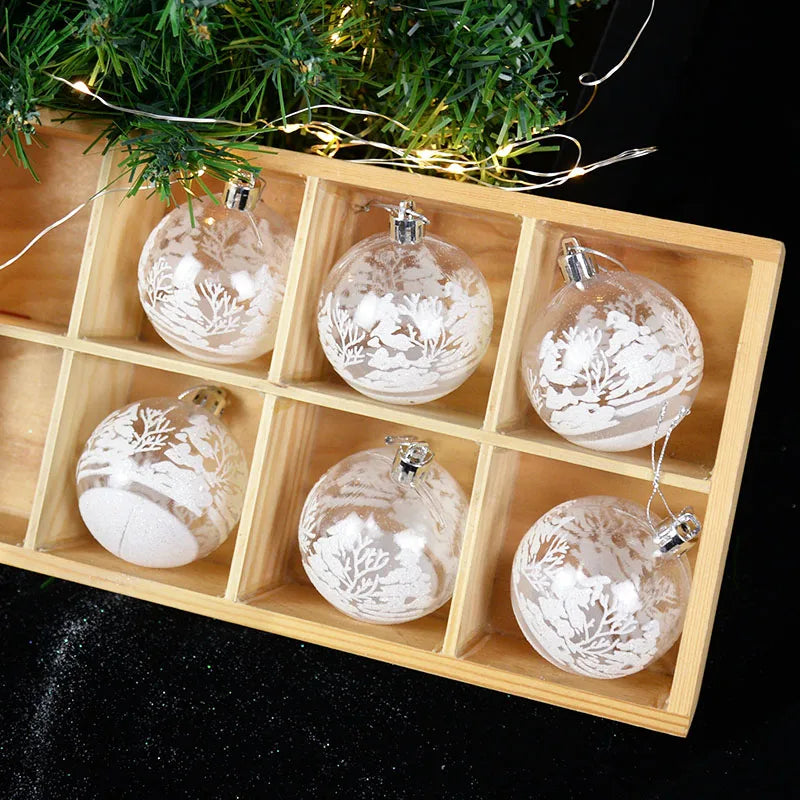 Serena Clear Christmas Ball Ornaments - 6cm Transparent Baubles Set