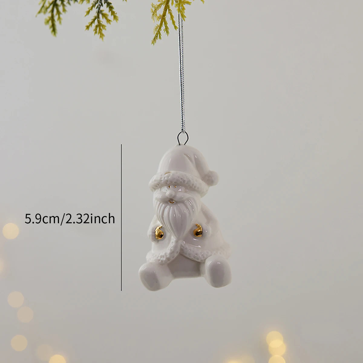 Pearly Christmas Hollow Ceramic Elk Pendant - Premium Holiday Tree Decoration