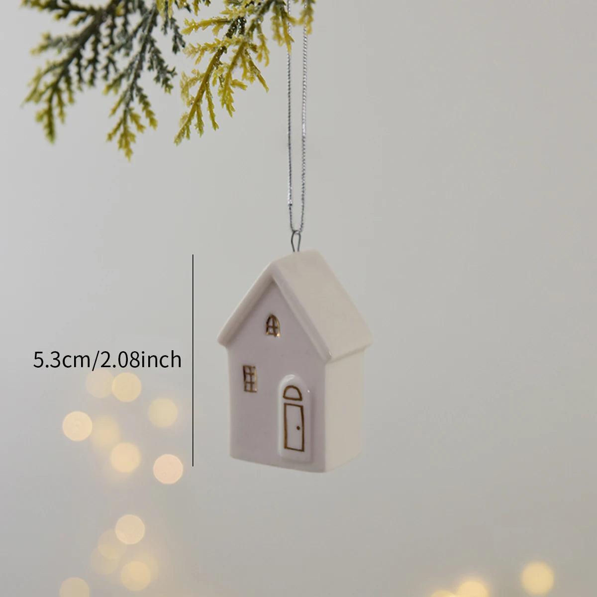 Pearly Christmas Hollow Ceramic Elk Pendant - Premium Holiday Tree Decoration