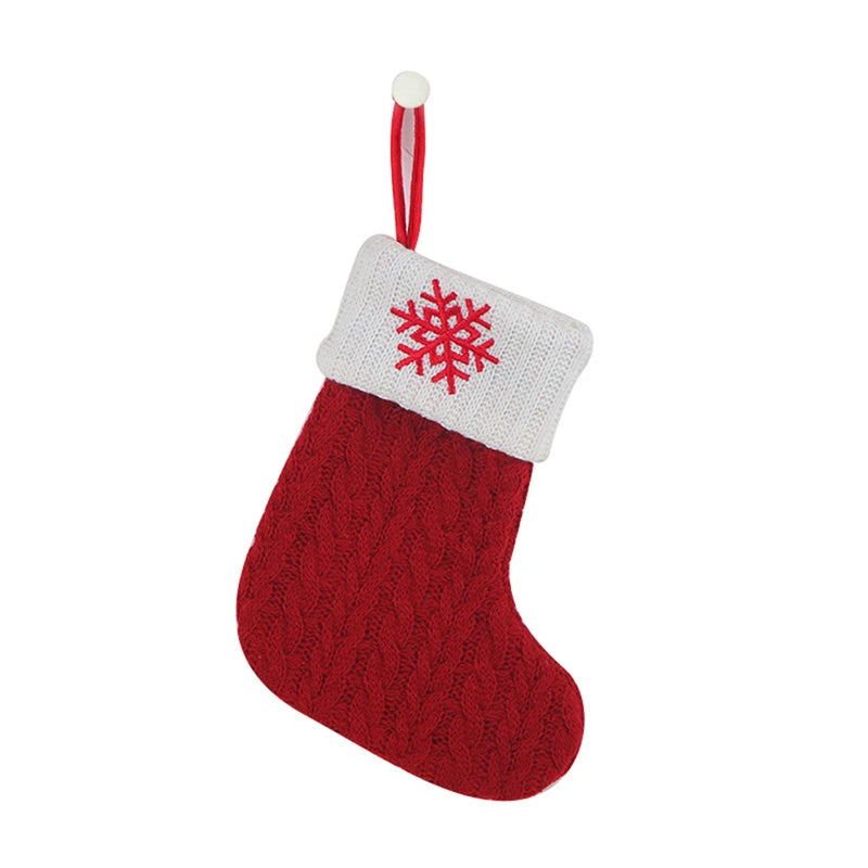 Berry Christmas Alphabet Knit Stockings - Holiday Tree Ornament Decoration