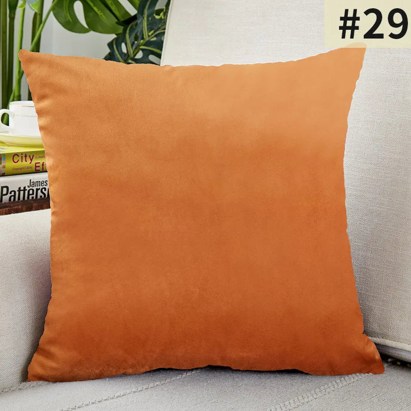 Gardenia Velvet Cushion Cover - Solid Color Throw Pillow Case