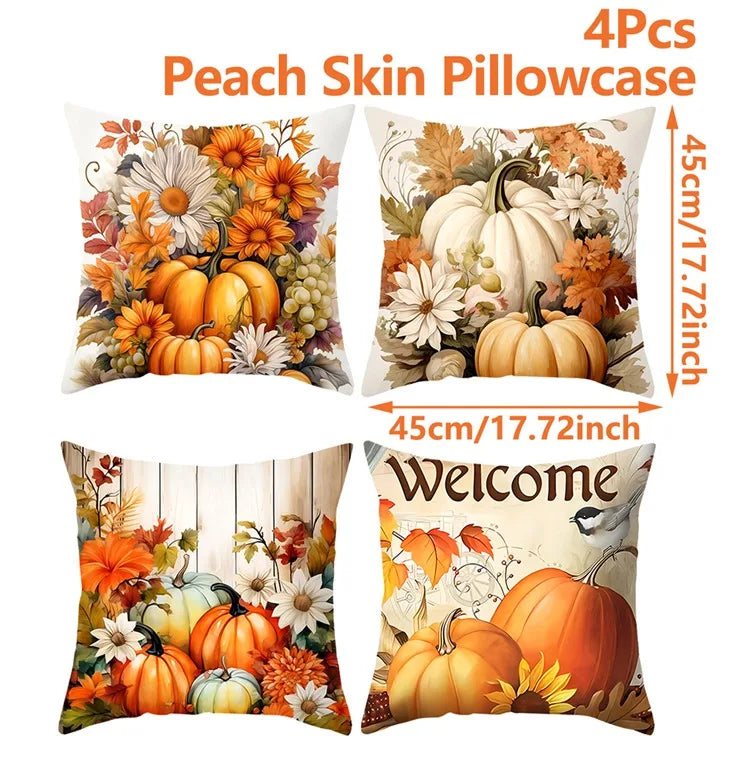 Venita 4PCS Christmas Cushion Covers - Merry Christmas Pillow Cases for Holiday Decor