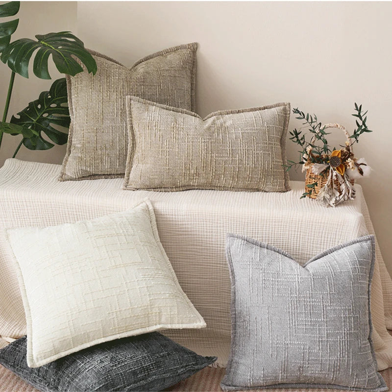 Masy Chenille Cushion Cover - Bamboo Yarn Textured Throw Pillow Case