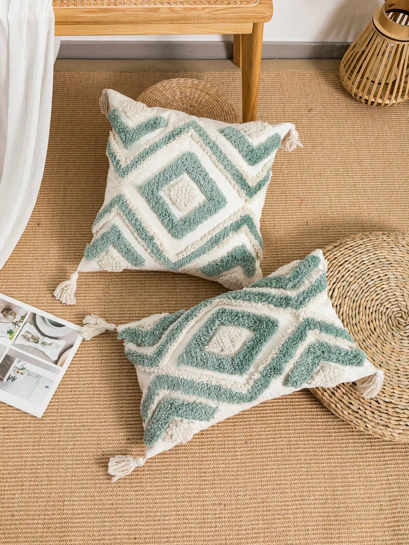 Maya Nordic Moroccan Tufted Pillow Covers
