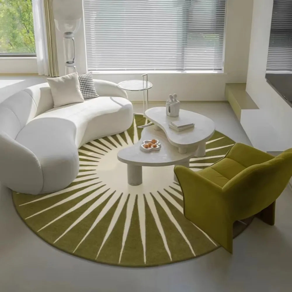 Sunflower Round Rug - Anti-Slip Short Pile Carpet