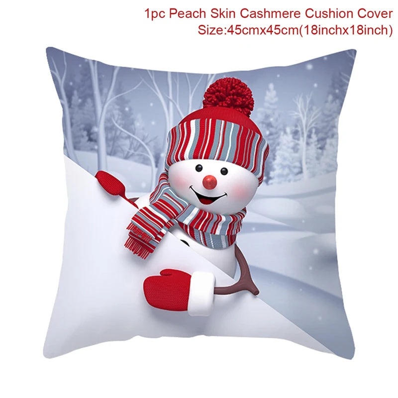 Amore Christmas Snowman Cushion Cover - Holiday Pillowcase