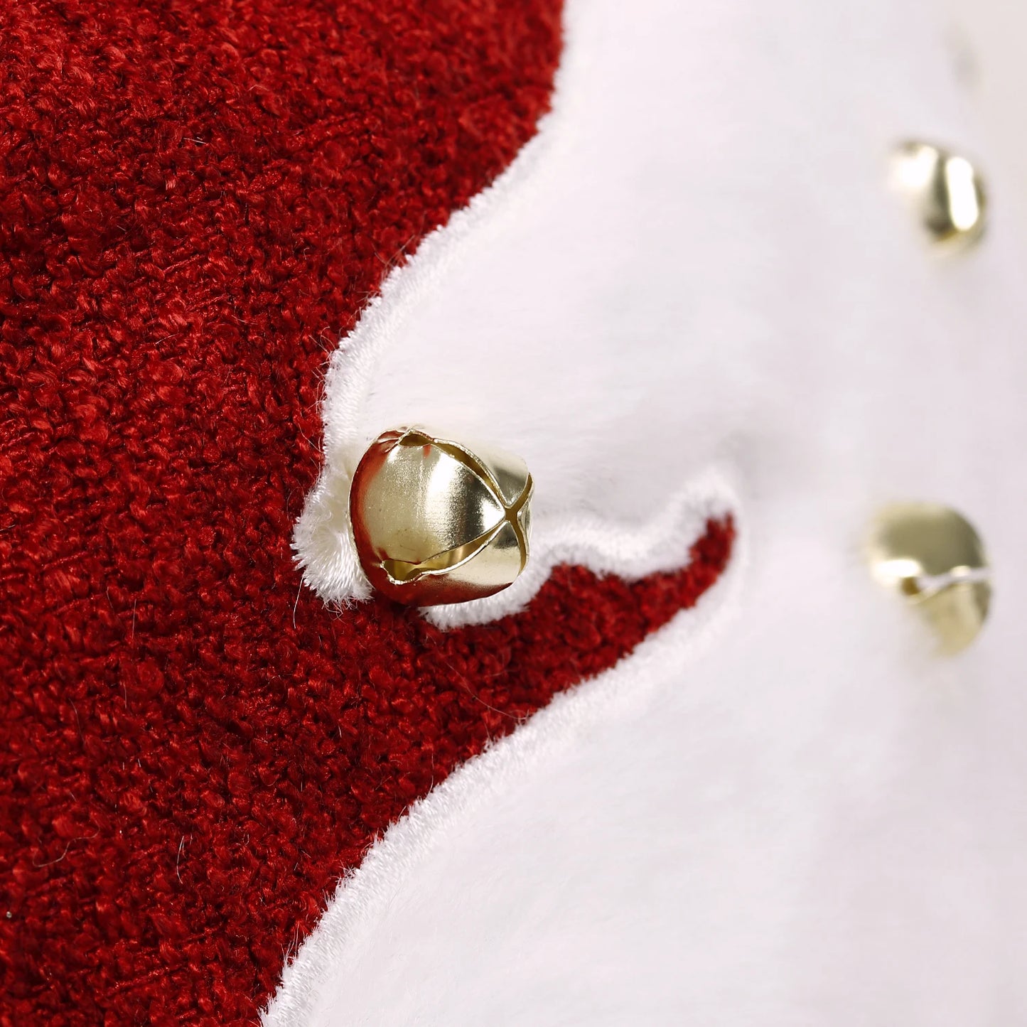 Tensy Christmas Tree Embroidery Pillow Cover with Golden Bells - 18x18 Xmas Cushion