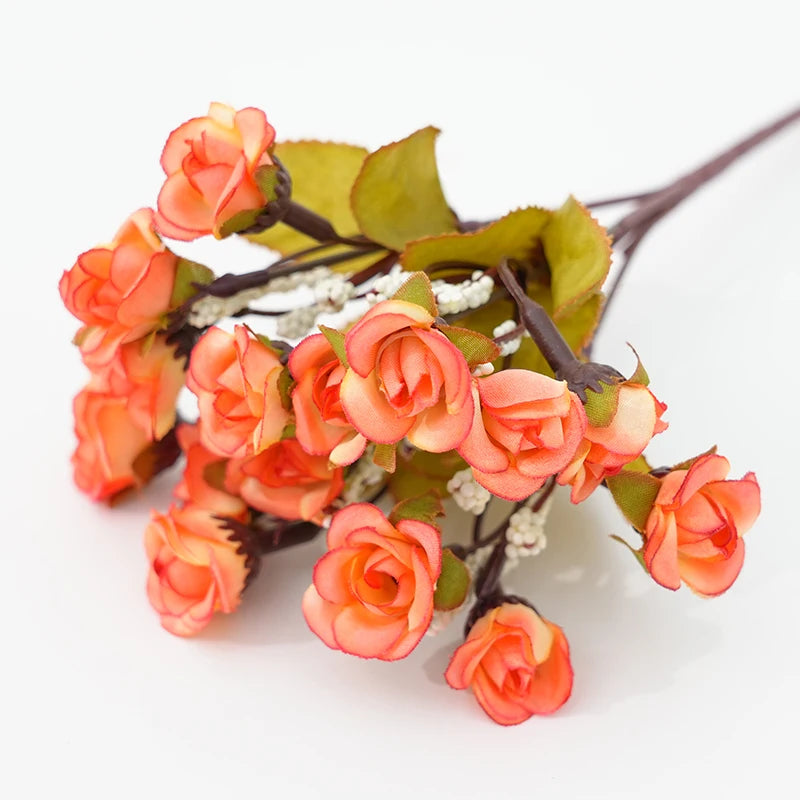 Orange small bud rose bouquet - 15 heads for warm color schemes