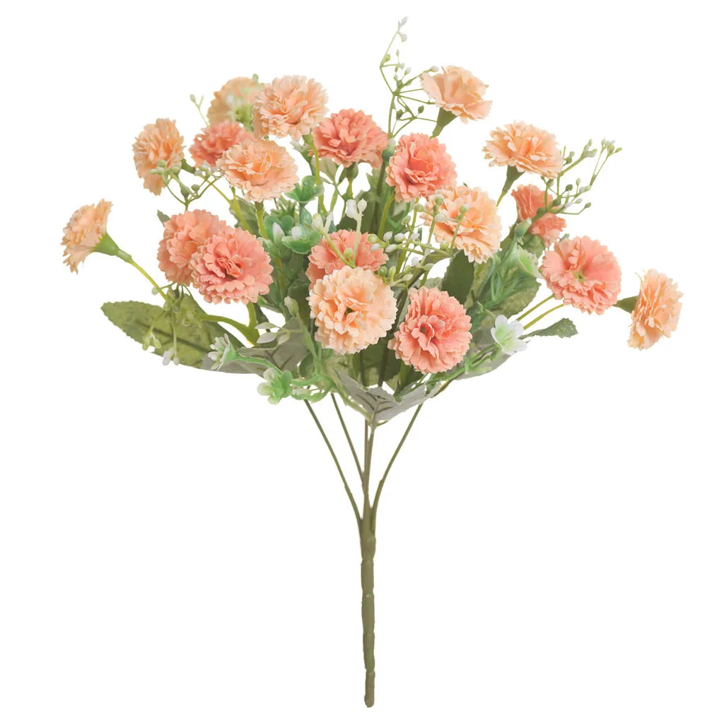 Orange carnation bouquet - 20 heads artificial flowers with realistic details