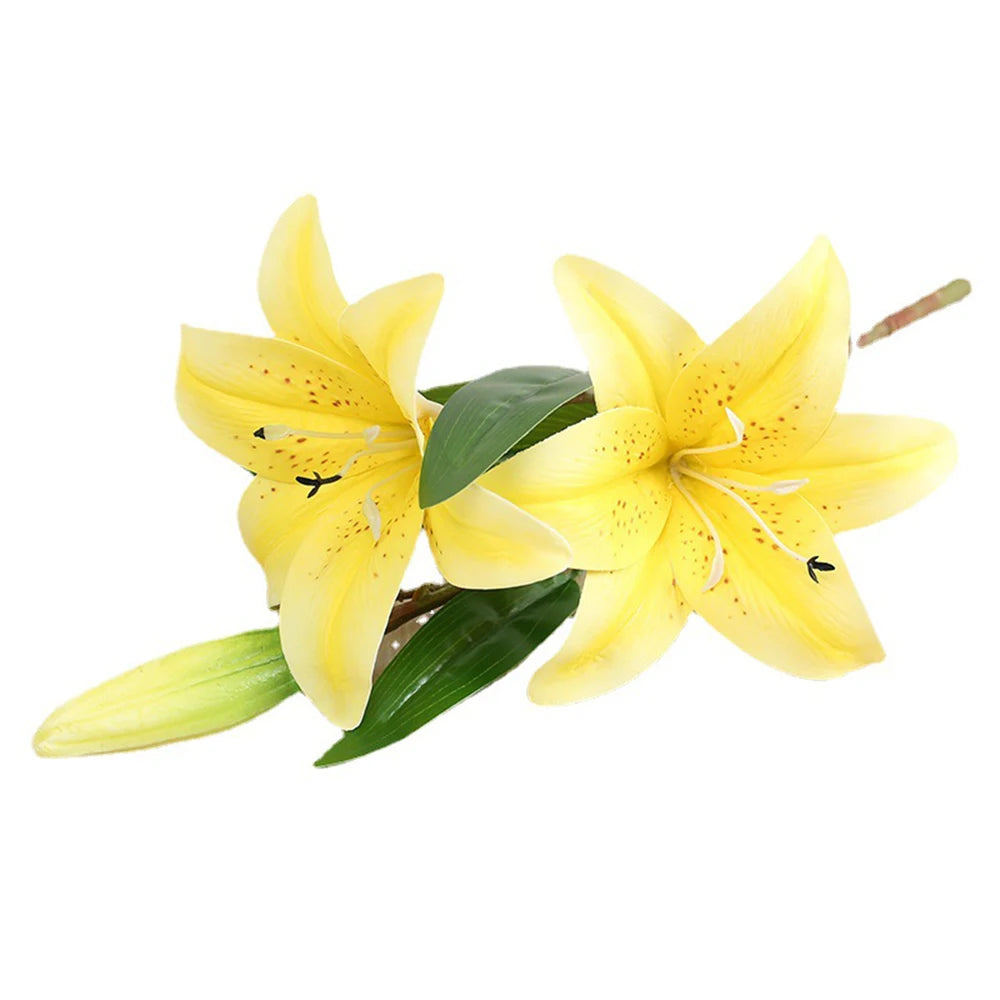 Yellow artificial lily flower arrangement for events and home styling