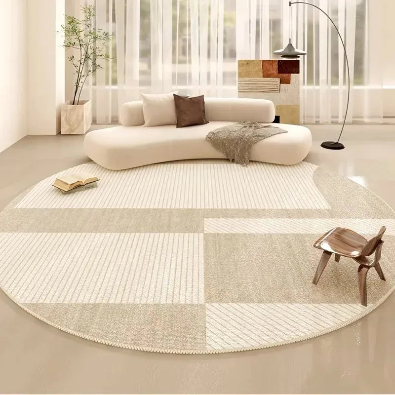Rowenn Round Washable Carpet - Summer Floor Mat for Living Room & Bedroom
