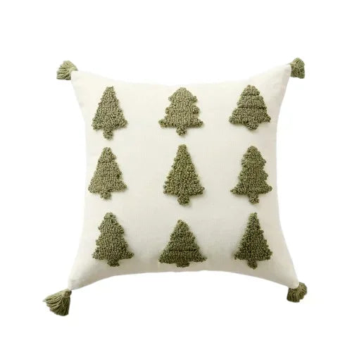 Myra Christmas Tufted Cushion Cover with Tassel - Holiday Pillow Case 45x45cm