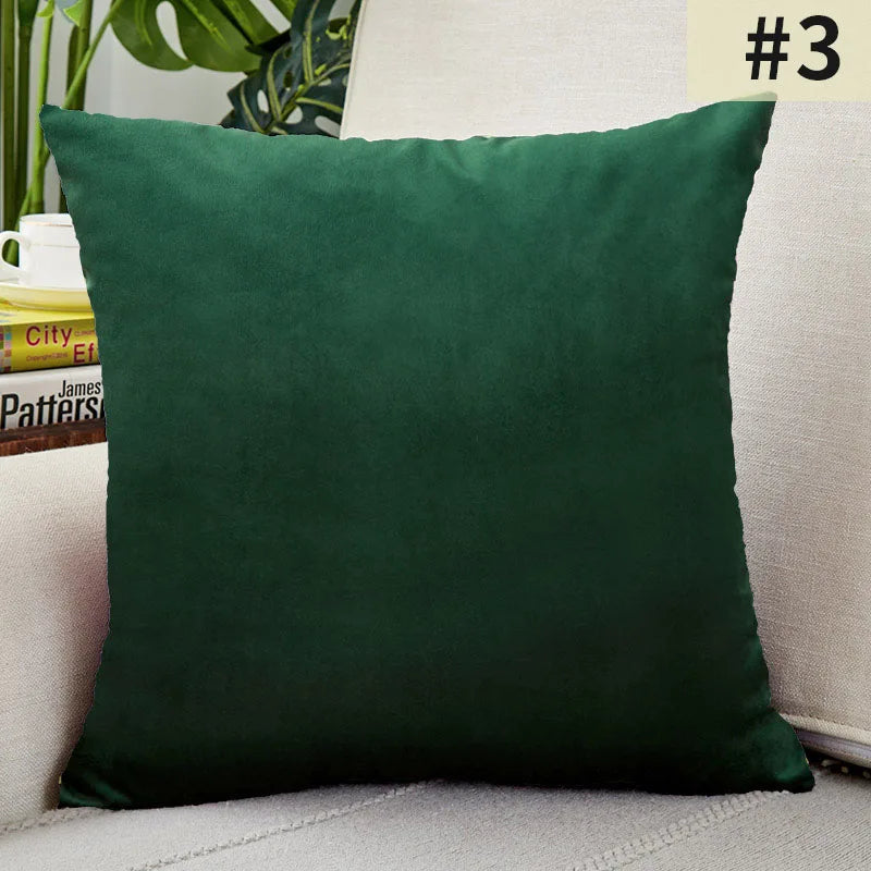Gardenia Velvet Cushion Cover - Solid Color Throw Pillow Case