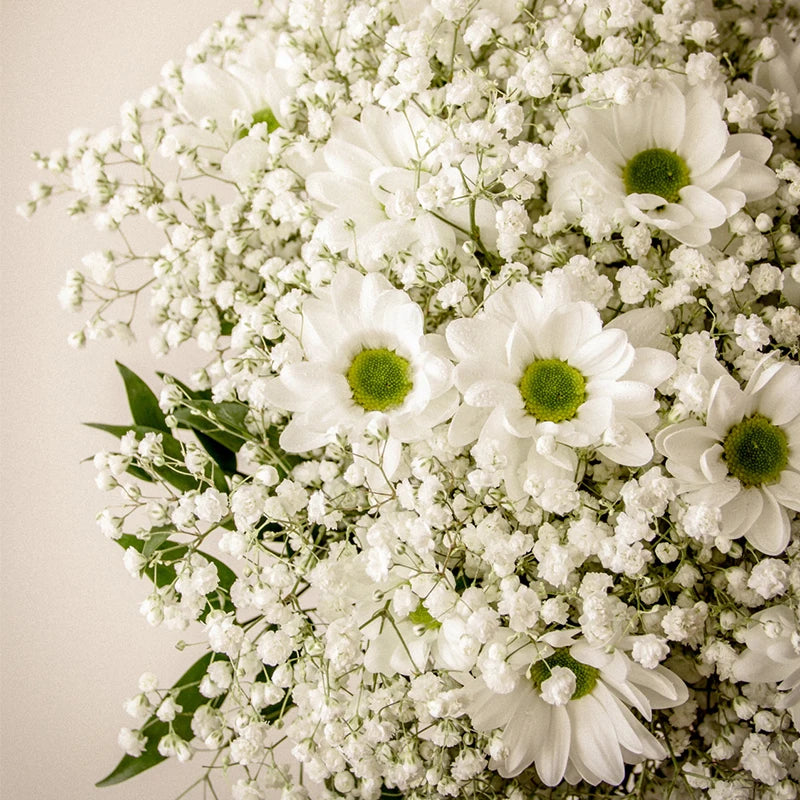 Skies artificial baby's breath 52cm white fluffy bunch close-up