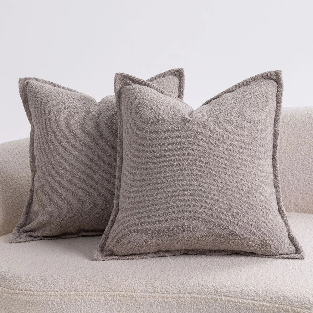 Axis Boucle Cushion Cover - Textured Throw Pillow Case with Edge Detail