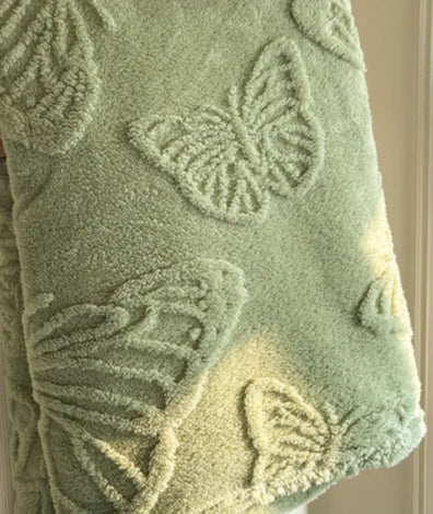 Solano 3D Embossed Butterfly Flannel Blanket - Ultra Soft & Warm Throw