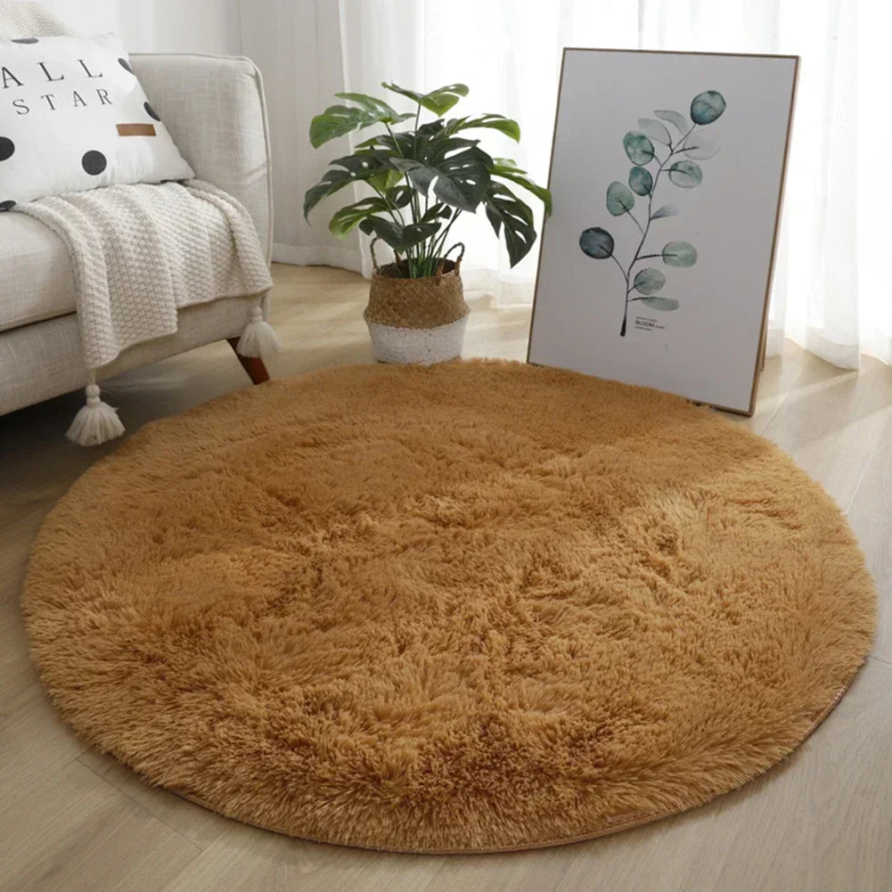 Kiddle Bubble Kiss Round Plush Rug 40cm - Soft Thick Pile Carpet