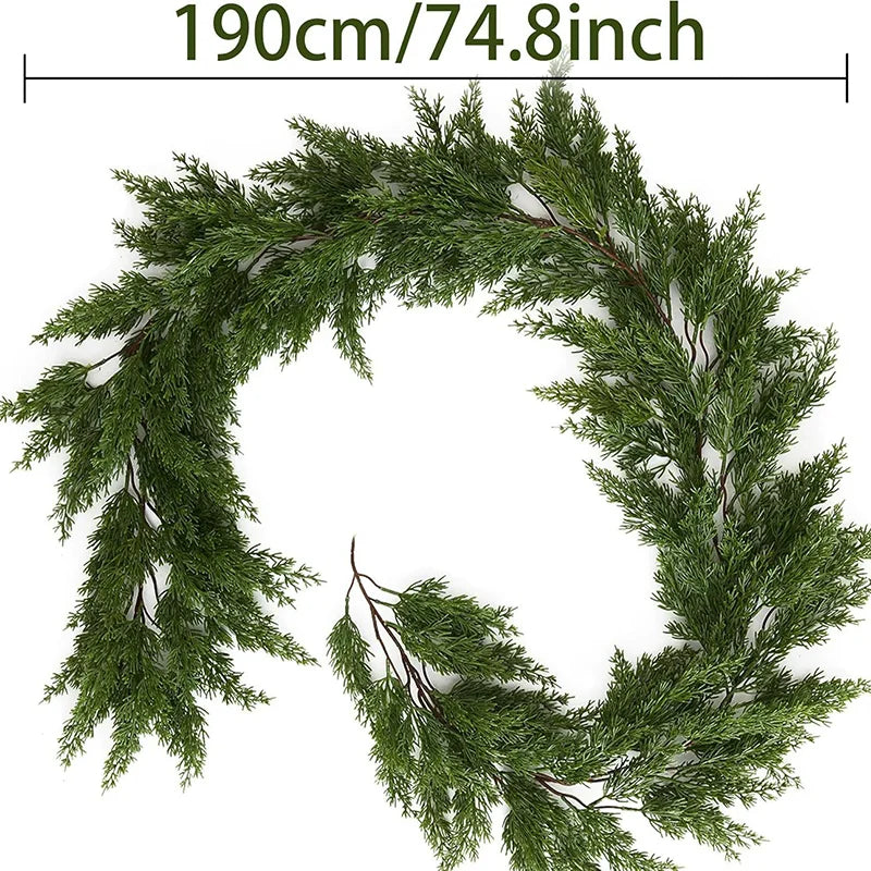 Maxira Premium Norfolk Pine Garland - 6.2ft Christmas Greenery Decor