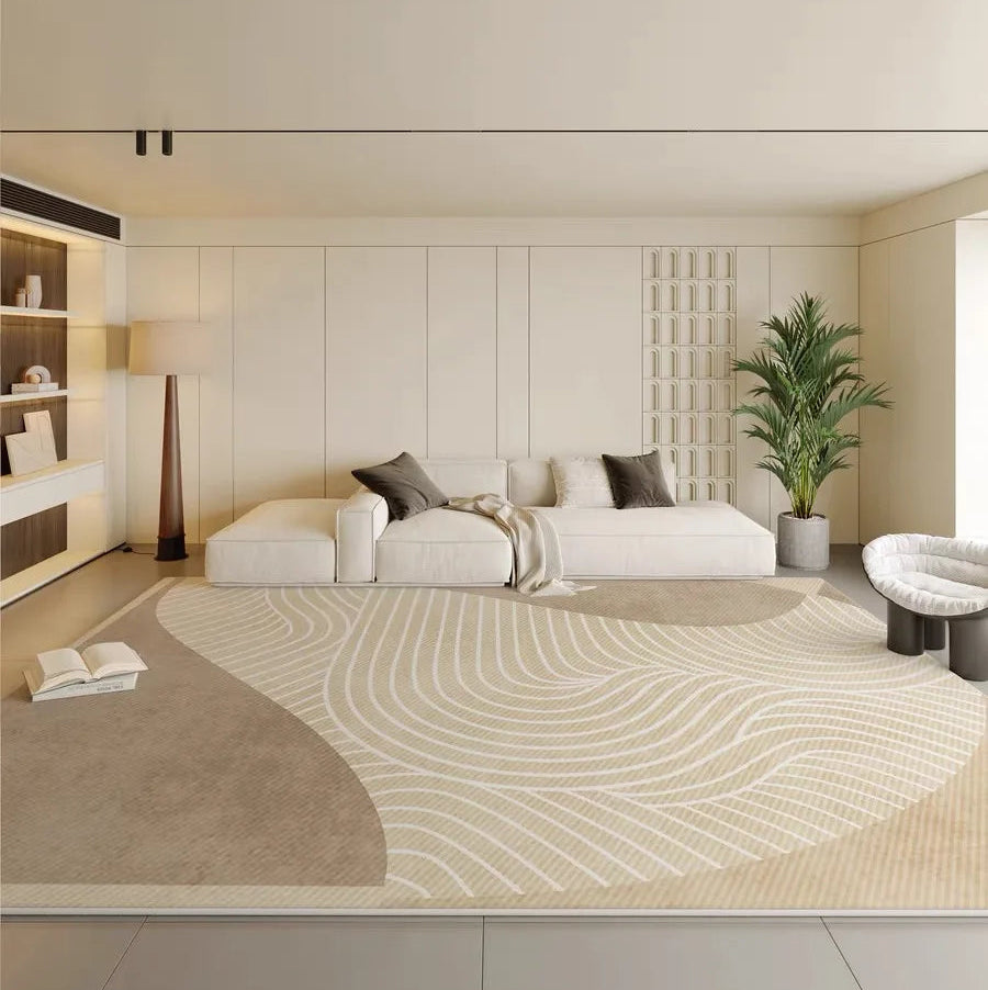 Cloudee Velvet Circle Carpet - Nordic Wabi-Sabi Living Room Rug