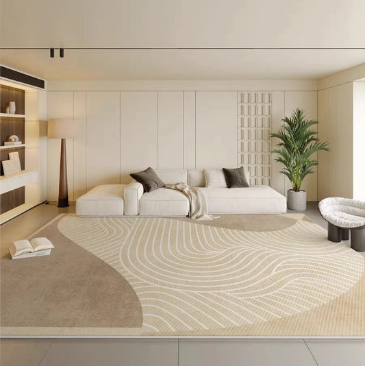 Cloudee Velvet Circle Carpet - Nordic Wabi-Sabi Living Room Rug